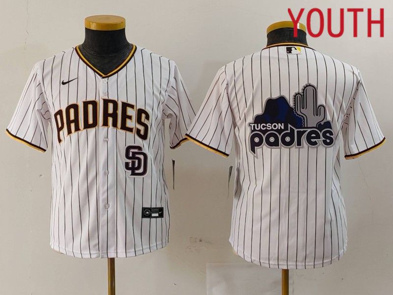 Youth San Diego Padres Blank White stripe Game 2024 Nike MLB Jersey style 4->new york giants->NFL Jersey